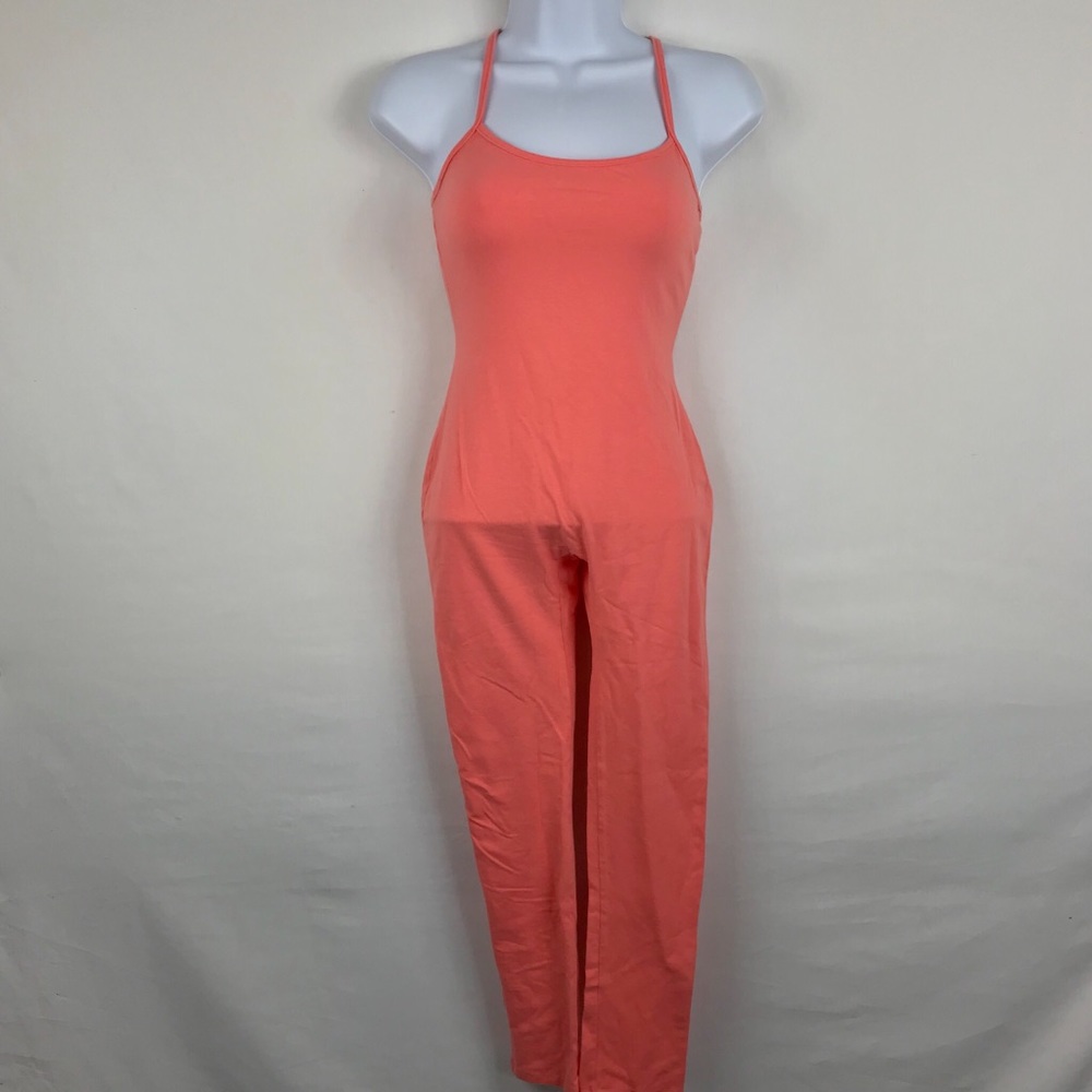 Fashionable Pink One Piece Stretch Singlet Sz Med